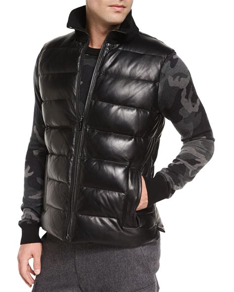 michael kors black vest large|Michael Kors puffer vest men's.